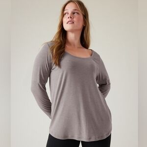 Athleta STRATUS II TOP With Low Scoop Neckline And Long Sleeves